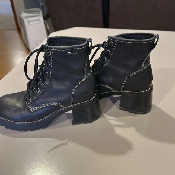 Women's Sketcher’s Black and Brown Lace-Up Ankle Boots - Picture 3 of 10